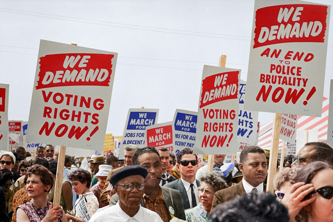 modern protest rally