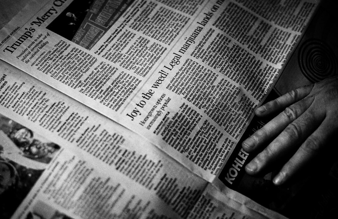 reading newspaper