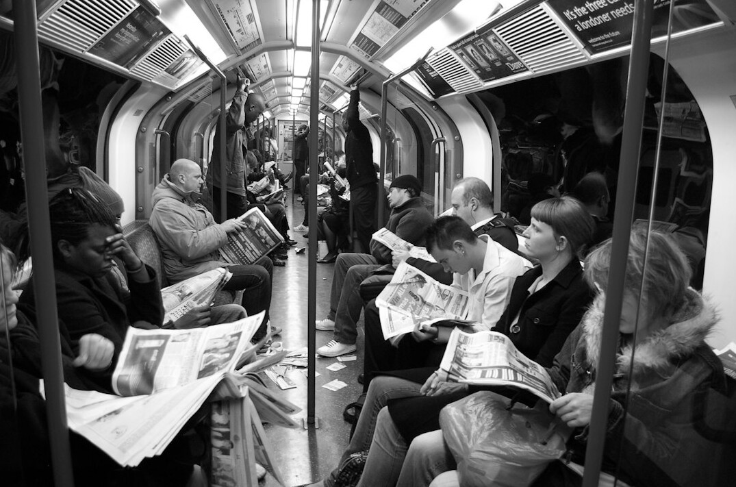 people commuting on subway